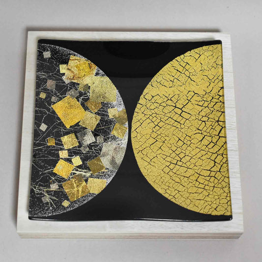 KINSAI GOLD LEAF GLASS ART MINAMO TSUKI 15cm