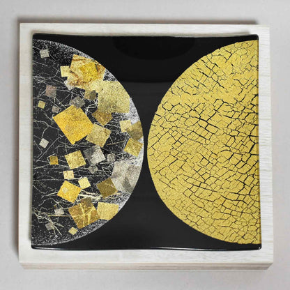 KINSAI GOLD LEAF GLASS ART MINAMO TSUKI 15cm