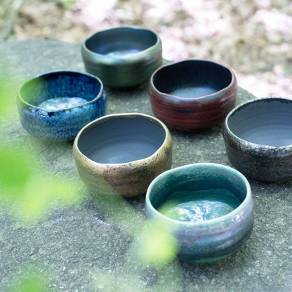 MINO WARE MATCHA BOWL 漆黒外赤刷毛巻き