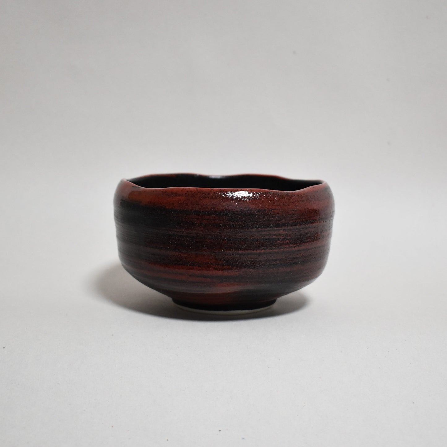 MINO WARE MATCHA BOWL 漆黒外赤刷毛巻き