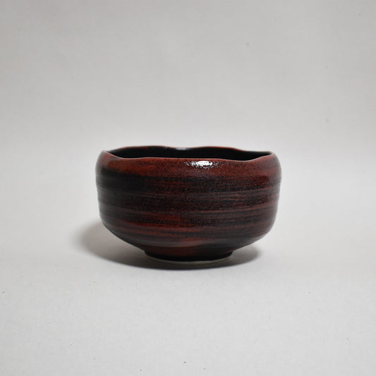 MINO WARE MATCHA BOWL 漆黒外赤刷毛巻き